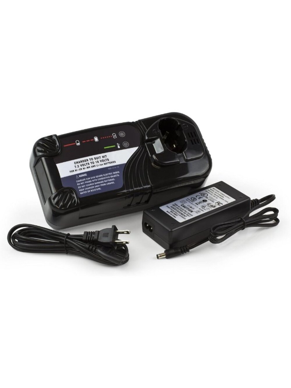 Versatile Charger for 7.2V-18V NiCd, NiMh & Li-ion Batteries - Fast Charging!